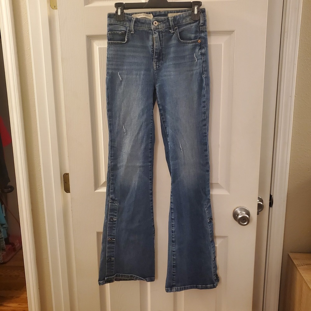 Anthropologie Pilcro Letterpress 25 HighRise Bootcut Jeans Festival Hippie Retro